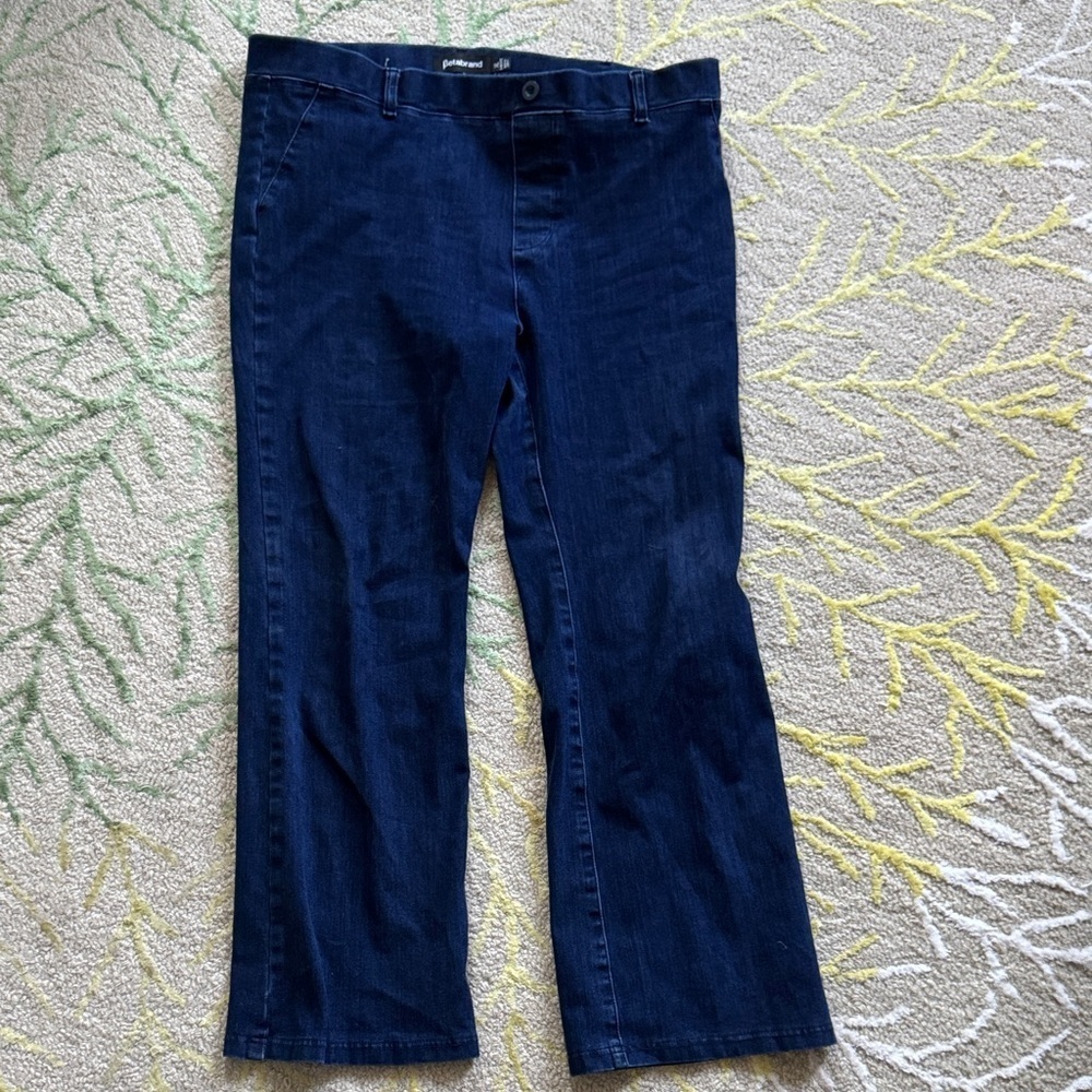 Betabrand stretch pull on yoga denim jeans XL. Petite.
